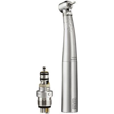 Prestige High Speed Air Handpiece, Small Contra Angle, Push Button Autochuck, Triple Spray, Halogen Light, with 4-Way Unifix Coupling Set - Prestige High Speed Air Handpieces – Small, Contra Angle, Autochuck Push Button, Triple Spray - Prestige L + 4-way Unifix set – Halogen Light - Image 1