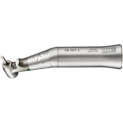 Bien Air CA 10:1 L Contra Angle Air Handpiece, Autochuck Push Button, Triple Spray, Multi-Strand Optical Glass Light, E-Type Coupler, 1/Pkg - Contra Angles Air Handpieces – Standard, Autochuck Push Button, Triple Spray - CA 10:1 L – Multi-Strand Optical Glass Light - Image 1
