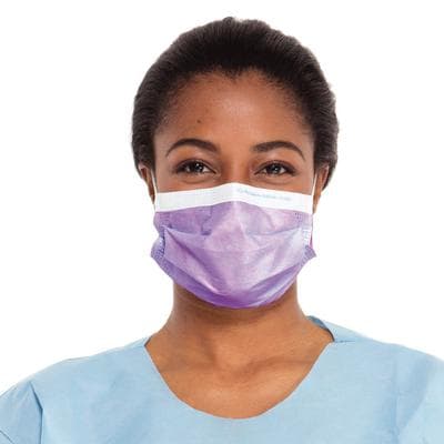 Halyard Fluidshield KC100 Earloop Procedure Mask, ASTM Level 1, Lavender, 50/Box thumbnail 5