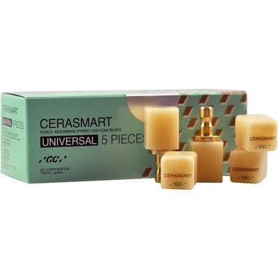 CERASMART Universal Nano Ceramic CAD/CAM Block, Size 14L, Shade A1, High Translucency, with Universal Mandrel, 5/Pkg, 008675 thumbnail 8