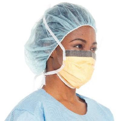 Halyard Fluidshield Fog-Free Surgical Mask with Wraparound Splashguard Visor, ASTM Level 3, Tie-On, Orange, 25/Box, 48247 thumbnail 9
