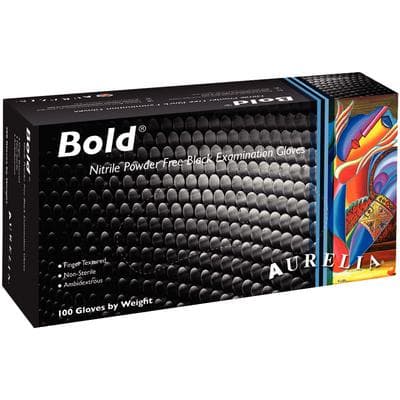 Aurelia® Bold™ Nitrile Exam Gloves, Powder Free, Non-Sterile, Extra Small, Black, 100/Box, 73995 thumbnail 2