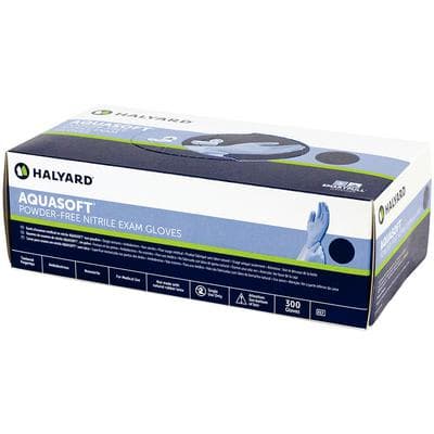 AQUASOFT Nitrile Exam Gloves, Powder Free, Non-Sterile, Extra Large, Blue, 250/Box - AQUASOFT* Nitrile Exam Gloves, Powder Free - Extra Large, 250/Pkg - Image 1