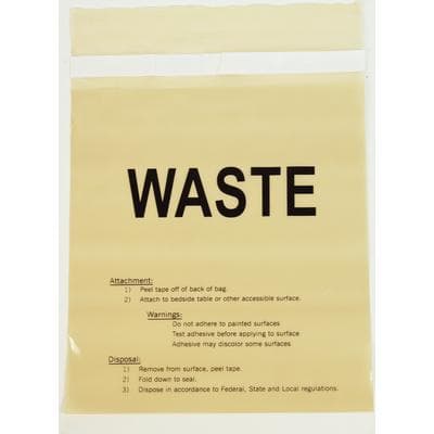 Unimed Waste Stick-On Bags, Beige, 9" x 10", 1.4 Quart, 2 mil, 100/Pkg - Waste Stick-On Bags – Beige-Standard, 9" x 10", 1.4 Quart, 100/Pkg - Waste Stick-On Bags – Beige-Standard, 9" x 10", 1.4 Quart, 100/Pkg - Image 1