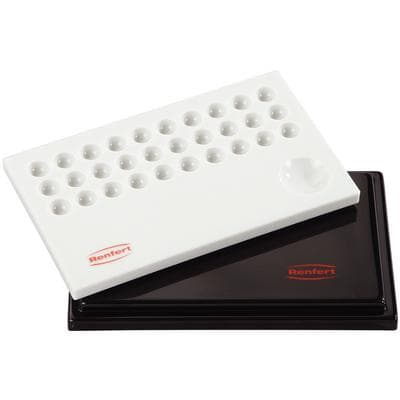 Renfert Stain-Mix Mixing Palette with Black Cover, Porcelain, 30 Wells, 10650100 thumbnail 3