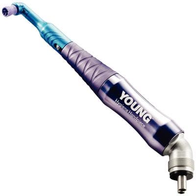 Young™ Hygiene Air Handpiece, Purple, Low Speed, 4-Hole Connection, with 3 Disposable Prophy Angles & Lubricant - Young™ Hygiene Air Handpieces - Purple with Disposable Prophy Angles - Image 1