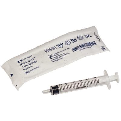 Monoject SoftPack 3 mL Syringe, Regular Luer Slip Tip, Without Needle, Sterile, Disposable, 100/Box, 1180300555 thumbnail 5