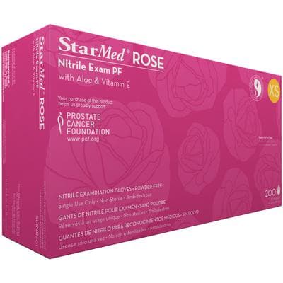 Sempermed StarMed Rose Nitrile Exam Gloves, X-Small, Powder-Free, Latex-Free, with Aloe & Vitamin E, 200/Box, SMNR201 thumbnail 15