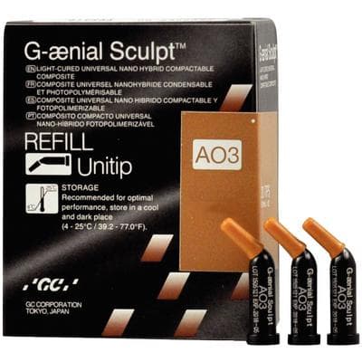 G-aenial Sculpt Universal Nano-Hybrid Composite, Shade AO3, 0.16 mL Unitip Refill, 10/Box, 009180 thumbnail 14