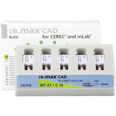 IPS e.max CAD CEREC/inLab MT A1 C14 Lithium Disilicate Milling Blocks, Medium Translucency, Shade A1, 5/Box thumbnail 10