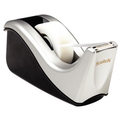 Scotch C60ST Desktop Tape Dispenser, Silver/Black, 1" Core, Refillable thumbnail 2