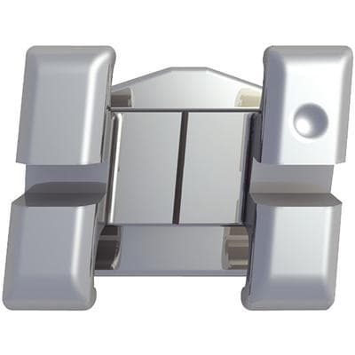 Patterson® A Roth Metal Twin Brackets – .022 Slot, Upper Right Central (UR1), Without Hooks, 5/Pkg - Patterson® A Roth Metal Twin Brackets – .022, 5/Pkg - UR1, Upper Right Central, Without Hooks - Image 1