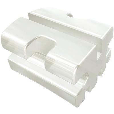 Patterson® A Roth Ceramic Twin Brackets, .022 Slot, Upper Right Central (UR1), Without Hooks, 3/Pkg - Patterson® A Roth Ceramic Twin Brackets – .022, 3/Pkg - UR1, Upper Right Central, Without Hooks - Image 1