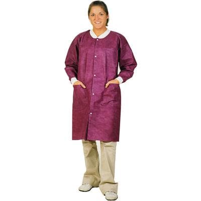 Valumax Extra-Safe AAMI Level 3 Fluid-Resistant Lab Coat, Cranberry, Medium, Latex-Free, 10/Pack, 3660CYM thumbnail 5