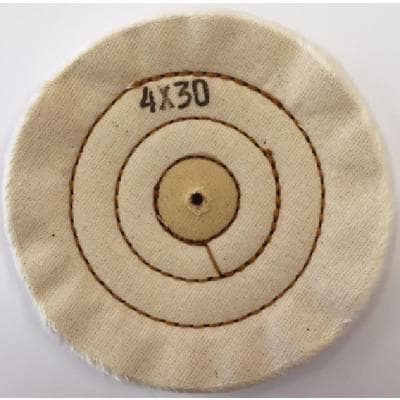 Muslin Buff Wheel, 4" Diameter, 30 Ply, 1/Pkg - Muslin Buff Wheels - 4" Diameter, 30 Ply - Image 1