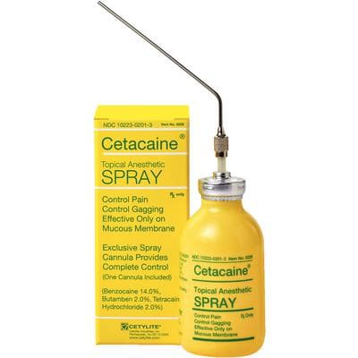 Cetacaine Topical Anesthetic Spray, 20g Bottle with Cannula, Benzocaine 14% / Butamben 2% / Tetracaine HCl 2%, 0220 thumbnail 20