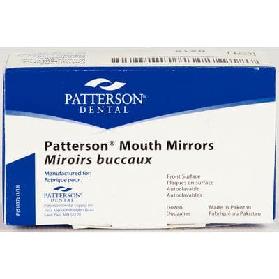 Patterson® Premium Mouth Mirrors, Size 4, Simple Stem, Rhodium Coated, Stainless Steel, 12/Pkg, 088-6796 thumbnail 2
