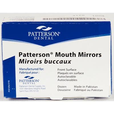 Patterson® Premium Mouth Mirrors, Size 5, Cone Socket, Rhodium Coating, Stainless Steel, 12/Pkg, 088-6804 thumbnail 2