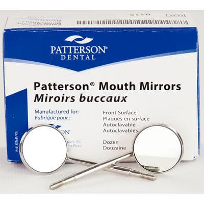 Patterson® Premium Mouth Mirrors, Size 5, Cone Socket, Rhodium Coating, Stainless Steel, 12/Pkg, 088-6804 thumbnail 3