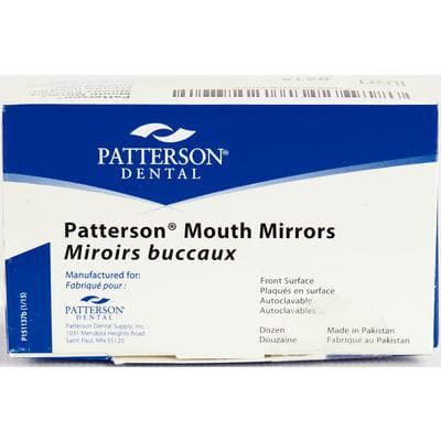 Patterson® Premium Mouth Mirrors, Size 5, Simple Stem, Rhodium Coating, Stainless Steel, 12/Pkg, 088-6812 thumbnail 2