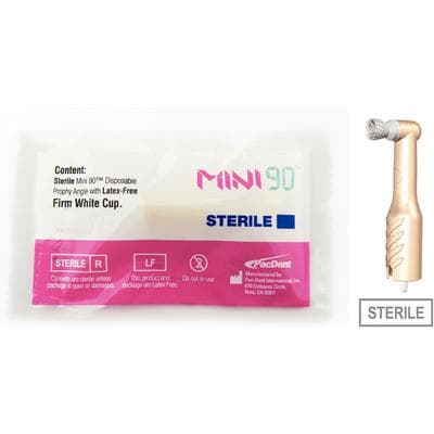 Pac-Dent Mini Ergo Sterile Disposable Prophy Angle, Contra, Firm White Cup, Latex-Free, 144/Box, S164-144 thumbnail 9