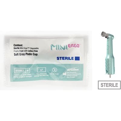 Mini Ergo™ Sterile Disposable Prophy Angles, Contra Angle, Gray Pedo Soft Cup, 144/Pkg - Mini™ Sterile Disposable Prophy Angles - Contra Angle, Gray Pedo Cup, 144/Pkg - Image 1