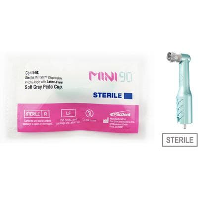 Mini 90™ Sterile Disposable Prophy Angles, 90° Angle, Gray Pedo Soft Cup, Turquoise, 144/Pkg - Mini™ Sterile Disposable Prophy Angles - 90° Angle, Gray Pedo Cup, 144/Pkg - Image 1