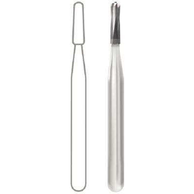 Midwest Operative Carbide Bur #257, FG, All Purpose, Straight Fissure, Bevel End, 1.0 mm Diameter, 3.7 mm Length, 100/Bag, 386288 thumbnail 7