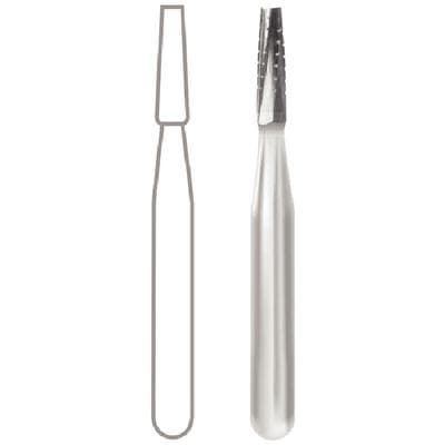 Midwest Operative Carbide Bur #701, Tapered Fissure, Flat End, Crosscut, FG Short Shank, 1.2 mm Diameter, 3.7 mm Length, 100/Bag, 386433 thumbnail 7