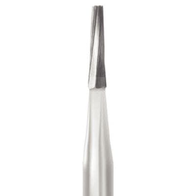 Midwest Operative Carbide Bur #169, Tapered Fissure, Flat End, Friction Grip Short Shank, 0.9 mm Diameter, 3.2 mm Length, 6 Flutes, 100/Bag, 386419 thumbnail 10
