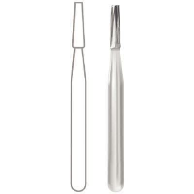 Midwest Operative Carbide Bur #171, FG, Tapered Fissure, Flat End, 1.2 mm Diameter, 3.7 mm Length, 6 Flutes, 100/Bag, 386223 thumbnail 7