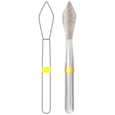 Midwest Multi-Use Diamond Bur FG 368-023EF, Extra Fine Grit, Football Shape, 2.3 mm Diameter, 5.2 mm Length, Friction Grip, 5/Pk thumbnail 6