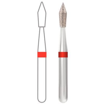 Midwest Multi-Use Diamond Bur FG 368-016F, Fine Grit, Football Shape, 1.6 mm Diameter, 3.3 mm Length, Friction Grip, 5/Pk thumbnail 8