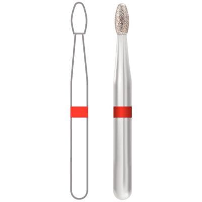 Midwest Multi-Use Diamond Bur FG 379-014F, Fine Grit, Esthetic Trimming Egg Shape, 1.4 mm Diameter, 3.0 mm Length, Friction Grip, 5/Pk thumbnail 7