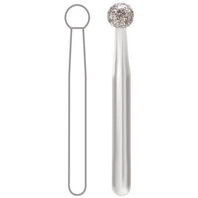 Midwest® Multi-Use Diamond Bur FG #801/023, Medium Grit, Round, Friction Grip, 2.3 mm Diameter, 2.3 mm Length, 5/Pkg thumbnail 6