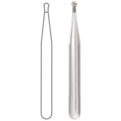 Midwest® #802/009 Medium Multi-Use Diamond Round Extended FG Bur, Friction Grip, 0.9 mm Diameter, 2.9 mm Length, 5/Pkg thumbnail 4