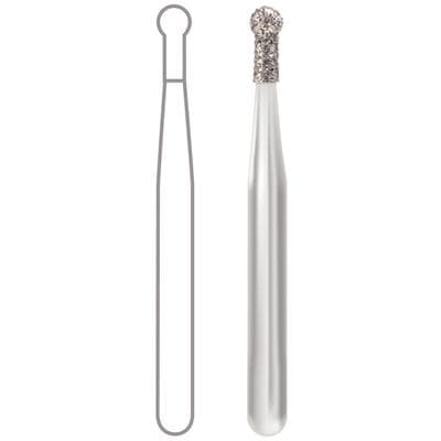 Midwest Multi-Use Diamond Bur FG #802-016M, Medium Grit, Round Extended End, 1.6 mm Diameter, 2.9 mm Length, Friction Grip, 5/Pkg thumbnail 7