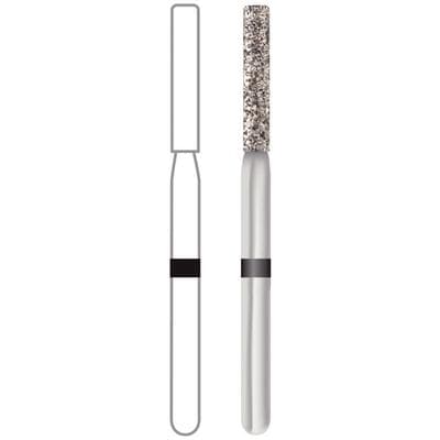 Midwest® Multi-Use Diamond Bur FG #837-014SC, Super Coarse, Cylinder Long Flat End, 1.4 mm Diameter, 8.0 mm Length, Friction Grip, 5/Pkg thumbnail 7