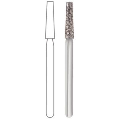 Midwest® Multi-Use Diamond Bur FG #847/018M, Medium Grit, Taper Flat End, Friction Grip, 1.8 mm Diameter, 8.0 mm Length, 5/Pkg thumbnail 4
