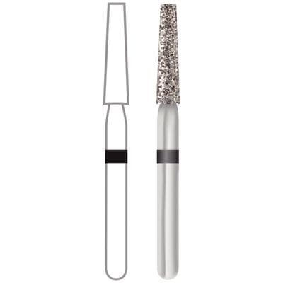 Midwest® #847/016 Super Coarse Multi-Use Diamond Bur, Taper Flat End, Friction Grip Short Shank, 1.6 mm Diameter, 8.0 mm Length, 5/Pkg, 471141 thumbnail 5