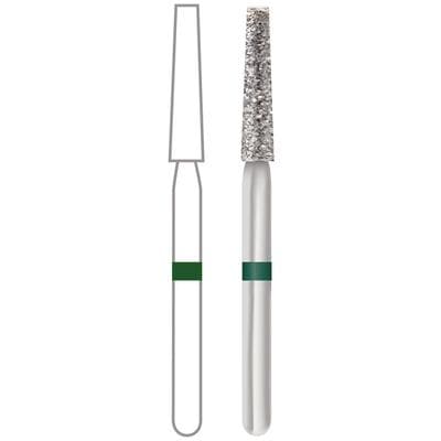 Midwest® #848-018C Coarse Multi-Use Diamond Bur, Taper Flat End, Long, Friction Grip, 1.8 mm Diameter, 10.0 mm Length, 5/Pkg thumbnail 6