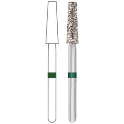 Midwest Multi-Use Diamond Bur FG 848-023C, Coarse Grit, Taper Long Flat End, 2.3 mm Diameter, 9.0 mm Length, Friction Grip, 5/Pkg thumbnail 6