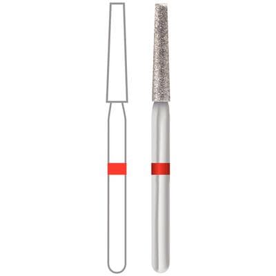 Midwest® #848/016 Fine Multi-Use Diamond Bur, Taper Flat End Long, Friction Grip, 1.6 mm Diameter, 10.0 mm Length, 5/Pkg thumbnail 4