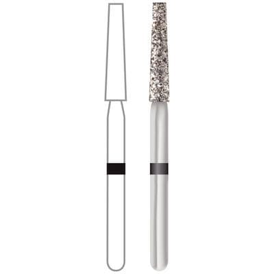 Midwest® Multi-Use Diamond Bur #848, Super Coarse, Taper Flat End, Long, Friction Grip, 1.8 mm Diameter, 10.0 mm Length, 5/Pkg thumbnail 5