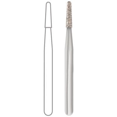 Midwest Multi-Use Diamond Bur FG, Medium Grit, Round End Taper, 1.2 mm Diameter, 4.0 mm Length, Friction Grip, 5/Pkg, #1171D/849-012M thumbnail 4