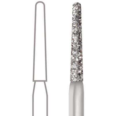 Midwest® Multi-Use Diamond Bur FG, Coarse, Taper Long Round End, #850-014C, 1.4 mm Diameter, 10.0 mm Length, 5/Pkg, 471174 thumbnail 6