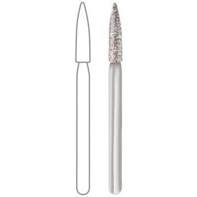 Midwest Multi-Use Diamond Bur, FG Flame, Medium Grit, 1.8mm Diameter, 6.5mm Length, 5/Pk, #30011-018M thumbnail 7