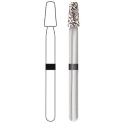 Midwest® #845KR/018 Super Coarse Multi-Use Diamond Taper Flat Modified FG Bur, 1.8 mm Diameter, 4.0 mm Length, Friction Grip, 5/Pkg thumbnail 5