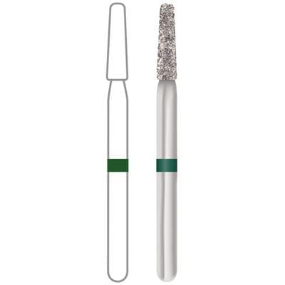 Midwest® #847KR/016 Coarse Multi-Use Diamond Taper Flat Modified FG Bur, 1.6 mm Diameter, 8.0 mm Length, 5/Pkg thumbnail 5