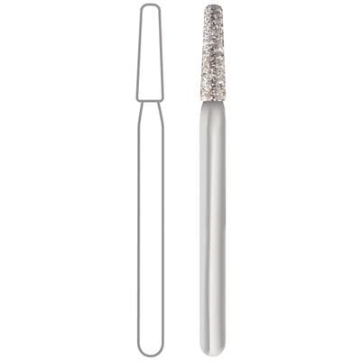 Midwest® #847KR/016 Multi-Use Diamond Bur, Medium Grit, Taper Flat Modified End, Friction Grip, 1.6 mm Diameter, 8.0 mm Length, 5/Pkg thumbnail 4